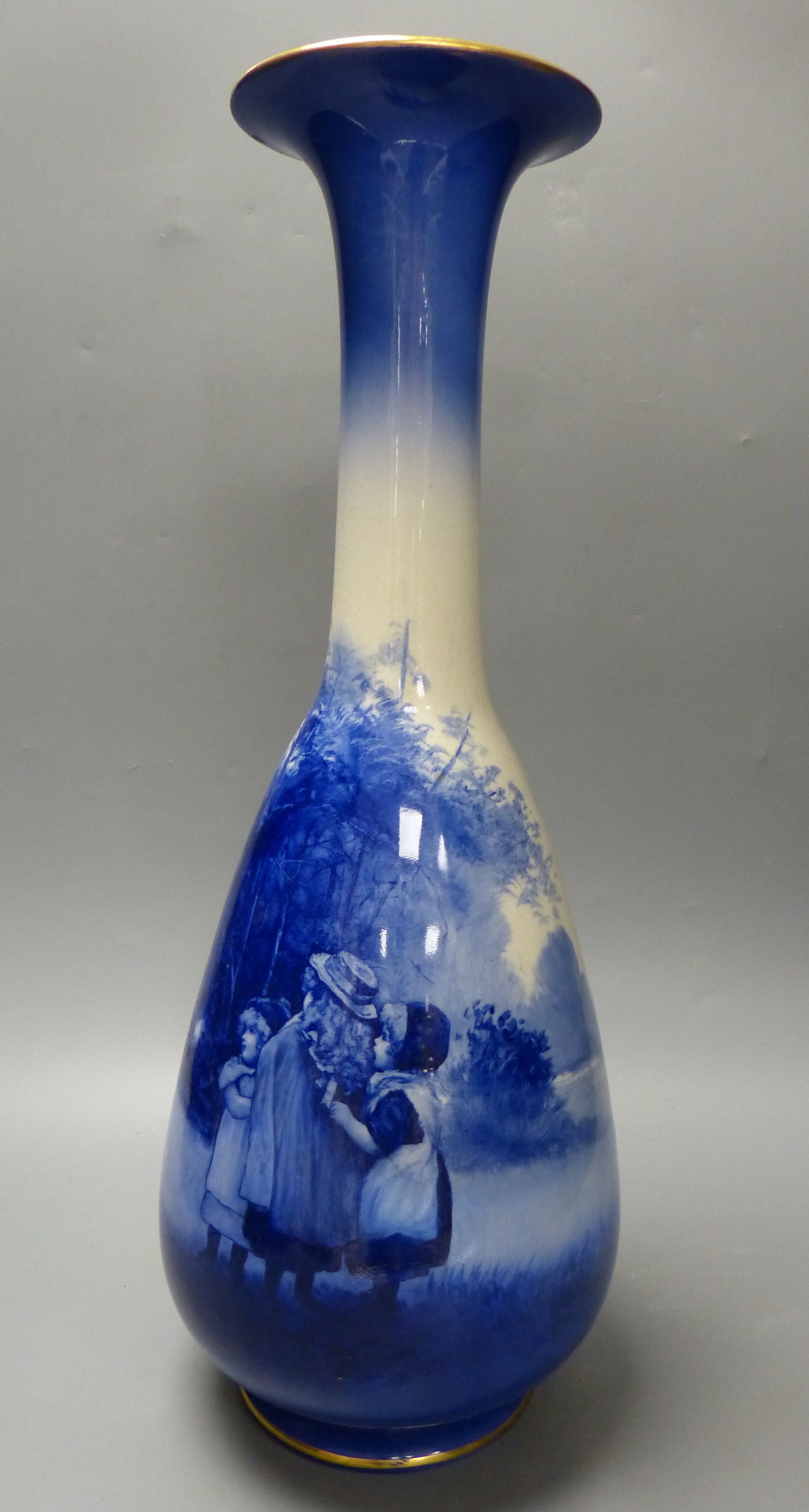 A large Royal Doulton Blue Children bottle vase, height 47cm